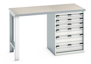940mm High Benches Bott Bench 1500x750x940mm with Lino Top and 6 Drawer Cabinet